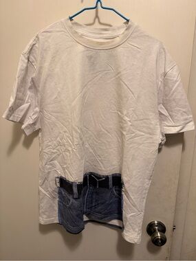 Y/Project White Tee with Black Brand Patch